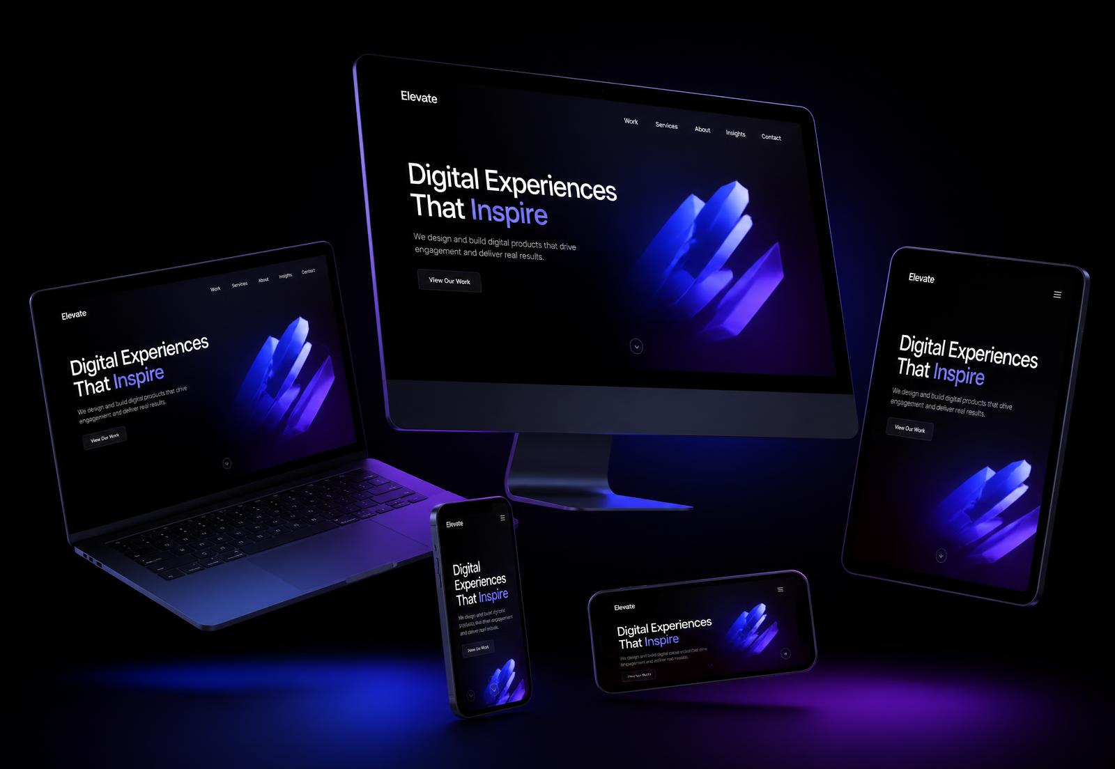 Siti web NEXA visualizzati su desktop, tablet e smartphone